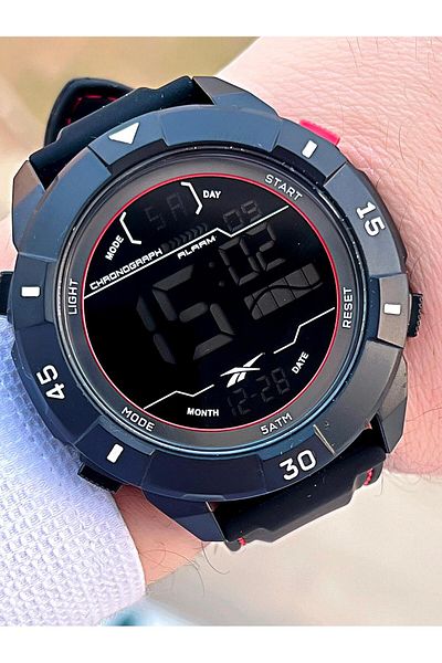Reebok BLKT.2.926 100 Mt Water Resistant Special Series Alarm-Digital Unisex Wristwatch with Lighting and Stopwatch