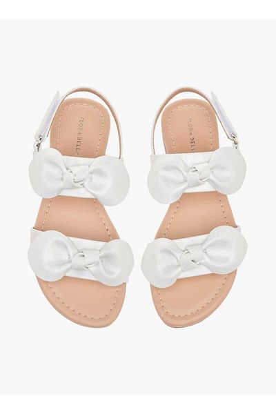 Flora Bella by Shoexpress Flora Bella Bow Applique Sandals with Hook and Loop Closure