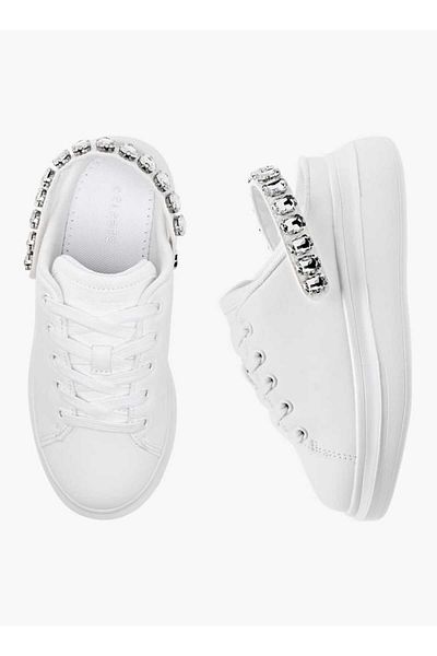 Celeste Girls' Embellished Slip-On Sneakers with Lace-Up Detail