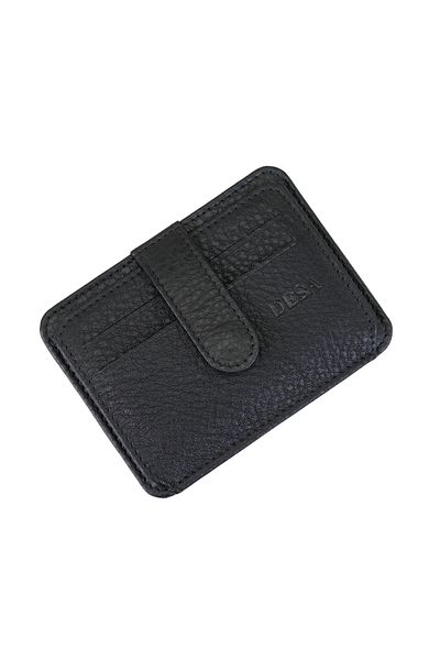Desa Lenora Black Men's Leather Card Holder
