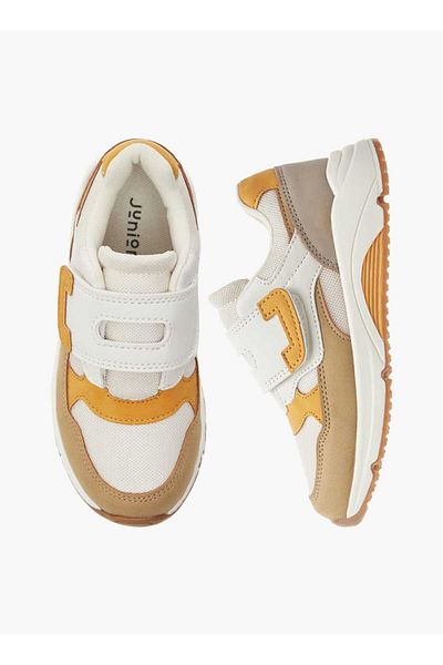 Juniors Panelled Sneakers with Hook and Loop Closure