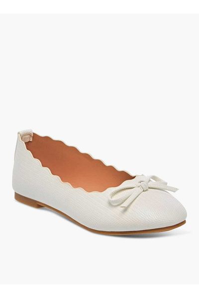 Little Missy Bow Embellished Slip-On Ballerina Shoes