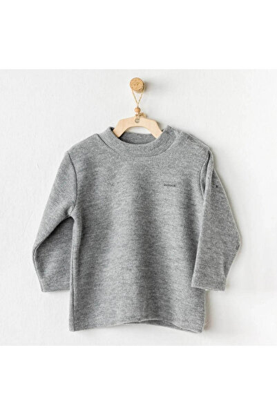 andywawa Ac24411 Basic Bebek Tshırt Grey Melange