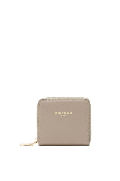 Isabel Bernard Honoré Jules Taupe Portemonnaie Mit Reißverschluss Aus Kalbsleder Ib23018