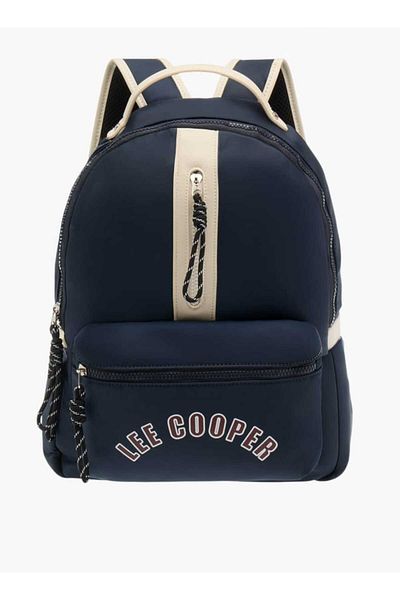 Lee Cooper Logo Print Backpack with Adjustable Straps and Handle