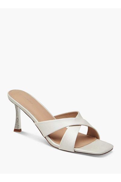 Flora Bella by Shoexpress Flora Bella Cross Strap Slip-On Sandals with Stiletto Heels