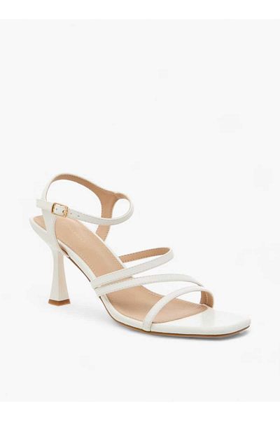 Flora Bella by Shoexpress Flora Bella Solid Strap Sandals with Flared Heels and Buckle Closure