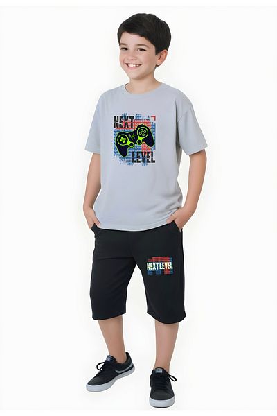 panios kids Level Printed Boy's Double Pocket Capri Bottom-Top Set