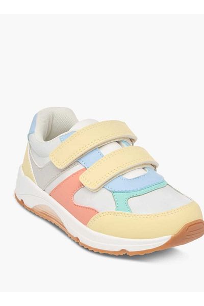 Juniors Colourblock Sneakers with Hook and Loop Closure