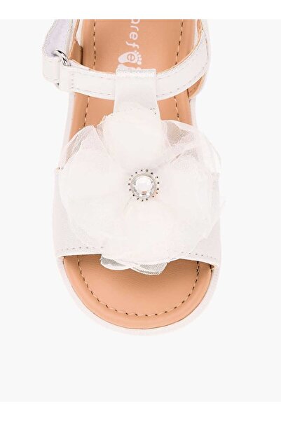 Barefeet Flower Applique Sandals with Hook and Loop Closure