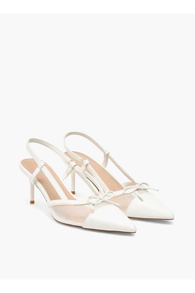 Flora Bella by Shoexpress Flora Bella Bow Accent Slingback Shoes with Stiletto Heels