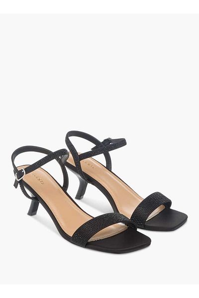 Celeste Women's Embellished Sandals with Kitten Heels and Buckle Closure