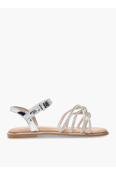 Celeste Girls' Embellished Sandals with Hook and Loop Closure