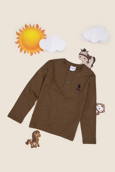 U.S. Polo Assn. Boy's Khaki Basic Sweatshirt 50297420 -Vr027