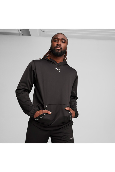 Puma 524935-01 FIT PWR Fleece Hoodie Sweatshirt Erkek Kapüşonlu Sweatshirt SİYAH
