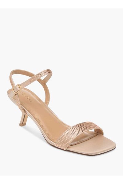 Celeste Women's Embellished Sandals with Kitten Heels and Buckle Closure
