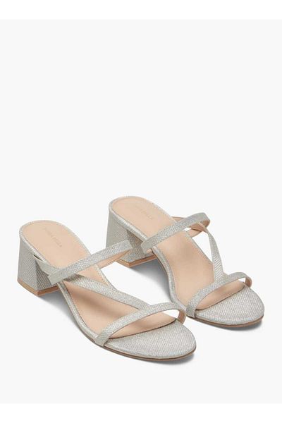 Flora Bella by Shoexpress Flora Bella Textured Strappy Slip-On Sandals with Block Heels