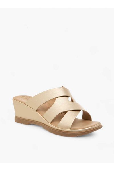 Flora Bella by Shoexpress Flora Bella Slip-On Sandals with Wedge Heels