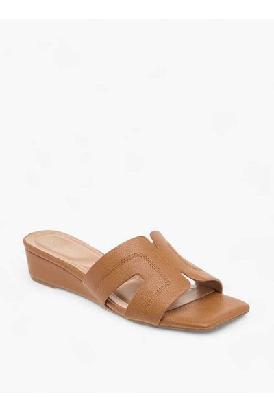 Celeste Women's Solid Slip-On Sandals with Wedge Heels