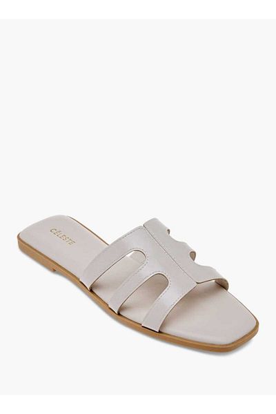 Celeste Women's Solid Slip-On Flat Sandals