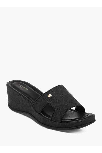 Flora Bella by Shoexpress Flora Bella Floral Textured Slip-On Wedge Heel Sandals
