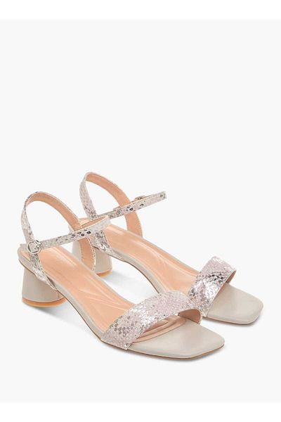 Celeste Women's Strap Sandals with Block Heels and Buckle Closure