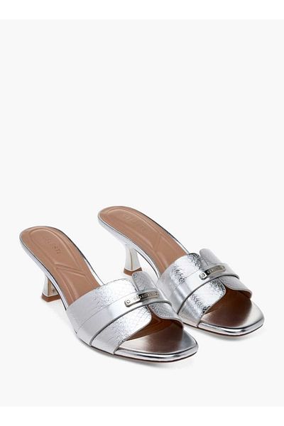 Celeste Women's Animal Textured Slip-On Sandals with Kitten Heels