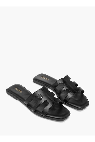 Celeste Women's Solid Slip-On Flat Sandals