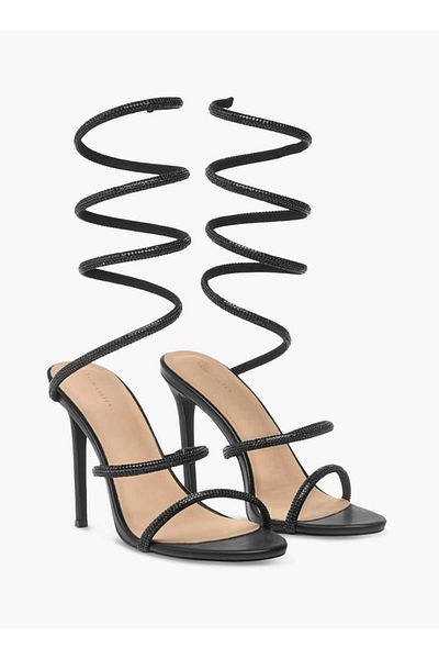 Flora Bella by Shoexpress Flora Bella Embellished Gladiator Sandals with Stiletto Heels