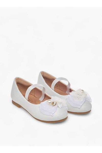 Juniors Floral Accent Slip-On Ballerina Shoes with Elastic Strap