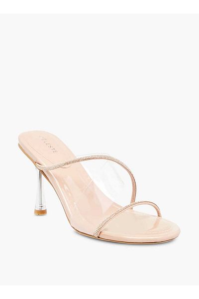 Celeste Women's Studded Slip-On Sandals with Stiletto Heels