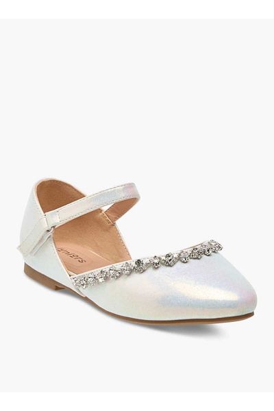 Juniors Embellished Closed Toe Shoes with Hook and Loop Closure