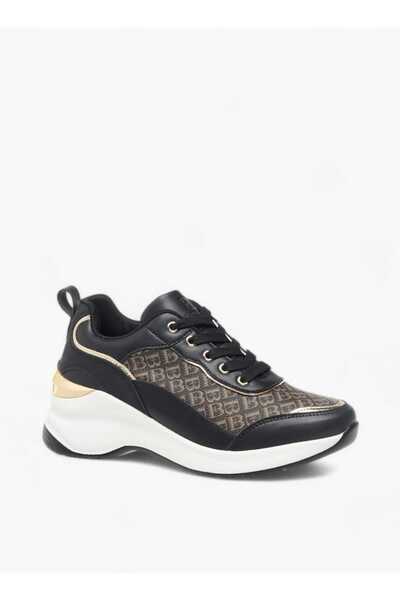 Flora Bella by Shoexpress Flora Bella Monogram Textured Sneakers with Lace-Up Closure