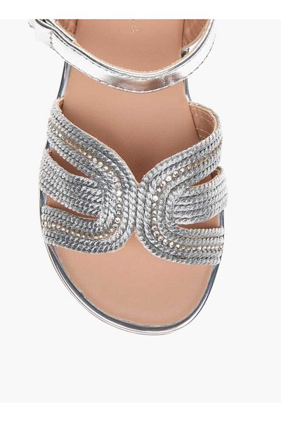 Flora Bella by Shoexpress Flora Bella Embellished Strap Sandals with Hook and Loop Closure