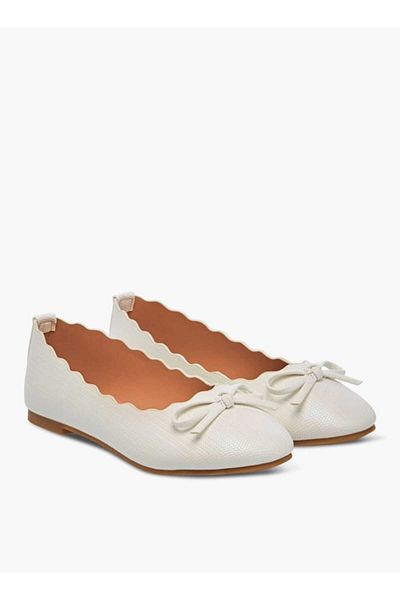 Little Missy Bow Embellished Slip-On Ballerina Shoes