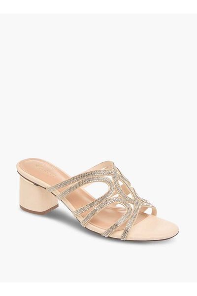 Celeste Women's Embellished Slip-On Sandals with Block Heels