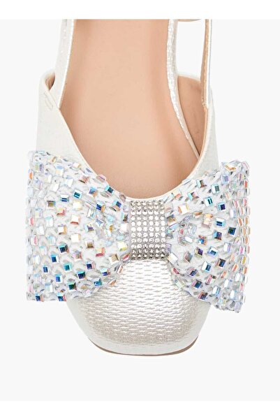 Celeste Girls' Embellished Bow Sandals with Hook and Loop Closure