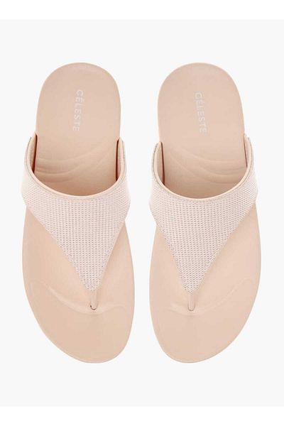 Celeste Women's Textured Slip-On Thong Slippers
