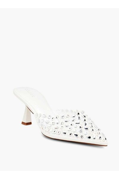 Celeste Women's Embellished Slip-On Shoes with Flared Heels