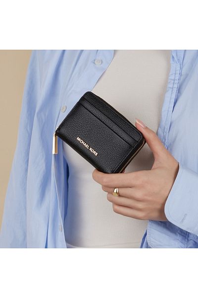 Michael Kors Schwarz Leder Reißverschluss-portemonnaie 32t4gj6z5l-001