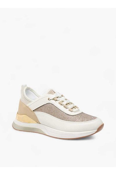 Flora Bella by Shoexpress Flora Bella Glitter Textured Sneakers with Lace-Up Closure