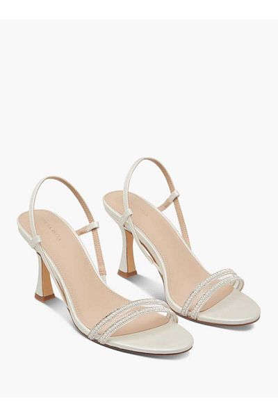 Flora Bella by Shoexpress Flora Bella Embellished Slingback Sandals with Flared Heels