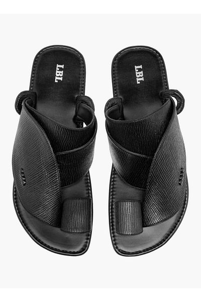 LBL by Shoexpress Textured Slip-On Arabic Sandals with Toe Loop