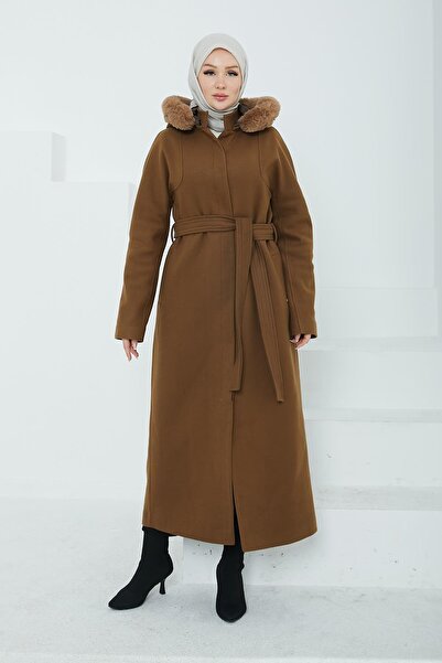 Armine TREND Seyyar Kapüşonlu Belden Kuşaklı Kap-Taba 24KT736