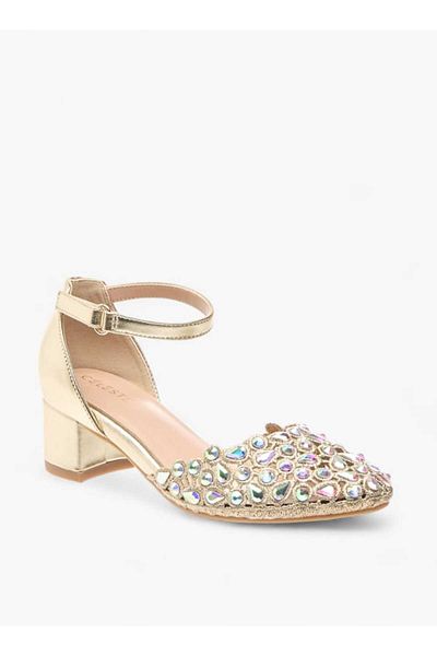 Celeste Girls' Embellished Shoes with Hook and Loop Closure
