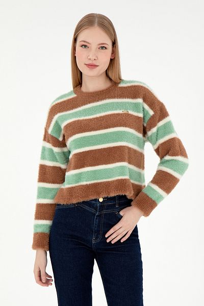 U.S. Polo Assn. Women's Camel Crew Neck Sweater 50293145 -Vr015