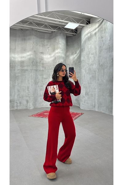 myd Diamond Patterned Knitwear Set