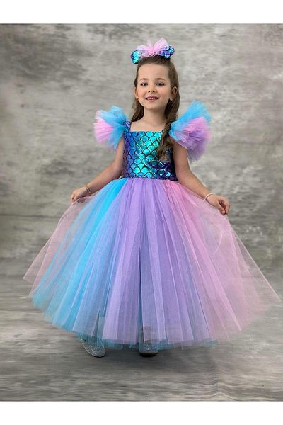 Magu Girls' Evening Dress with Mermaid Tutu Skirt