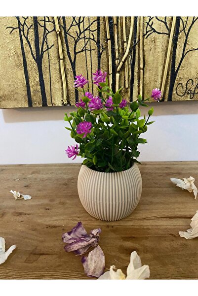 La bella bazar نبات زهرة صناعية في وعاء صغير الحجم، زينة طاولة زهرة صناعية واقعية