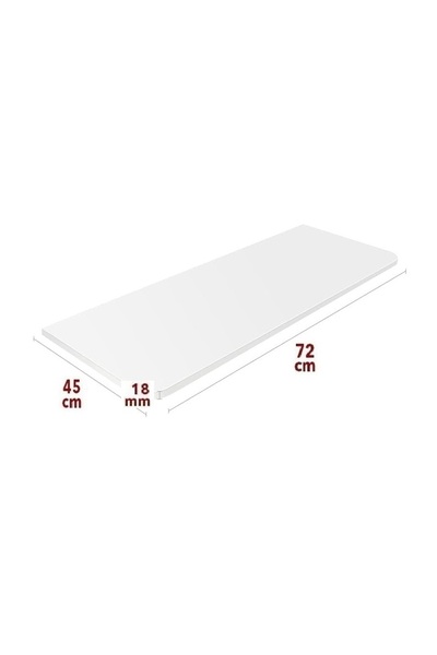 COOLOVS MDF Oval Katlanır Masa Duvara Monte Masa Çalışma Masası Mutfak Masası Beyaz 72x45 cm